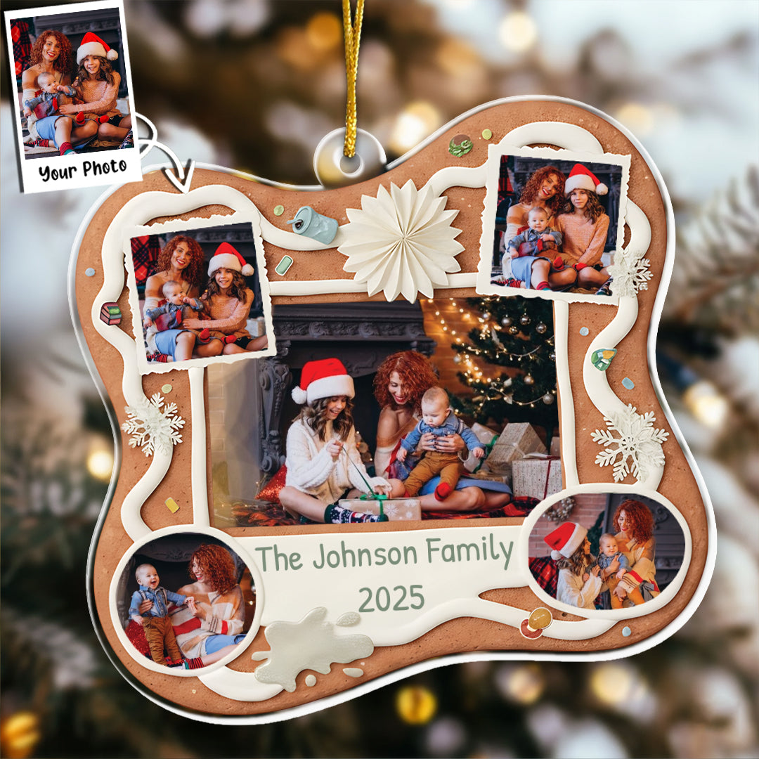 Funny Family Circus Photo Ornament - Personalized Family Photo Collage Ornament