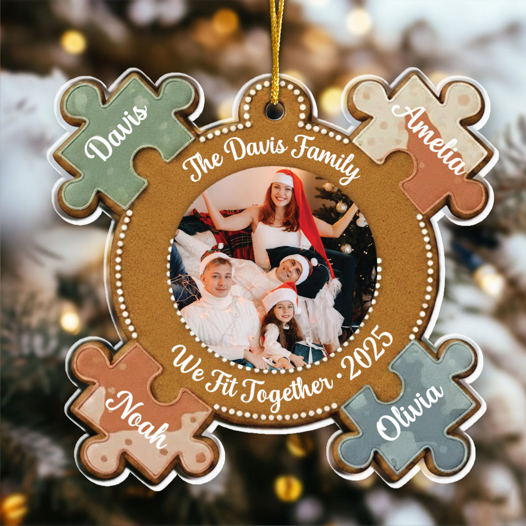 We Fit Together Gingerbread Ornament - Custom Name Keepsake