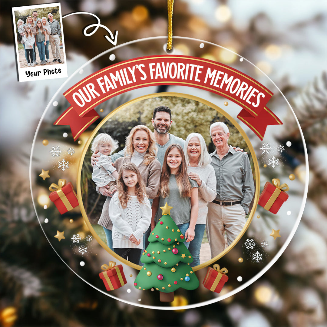 Our Family’s Favorite Memories - Personalized Christmas Tree & Gifts Photo Ornament