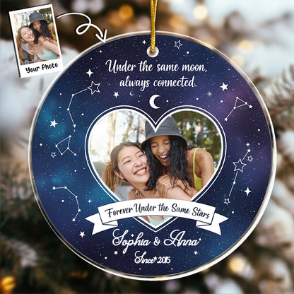 Forever Under The Same Stars - Personalized Best Friends Photo Ornament