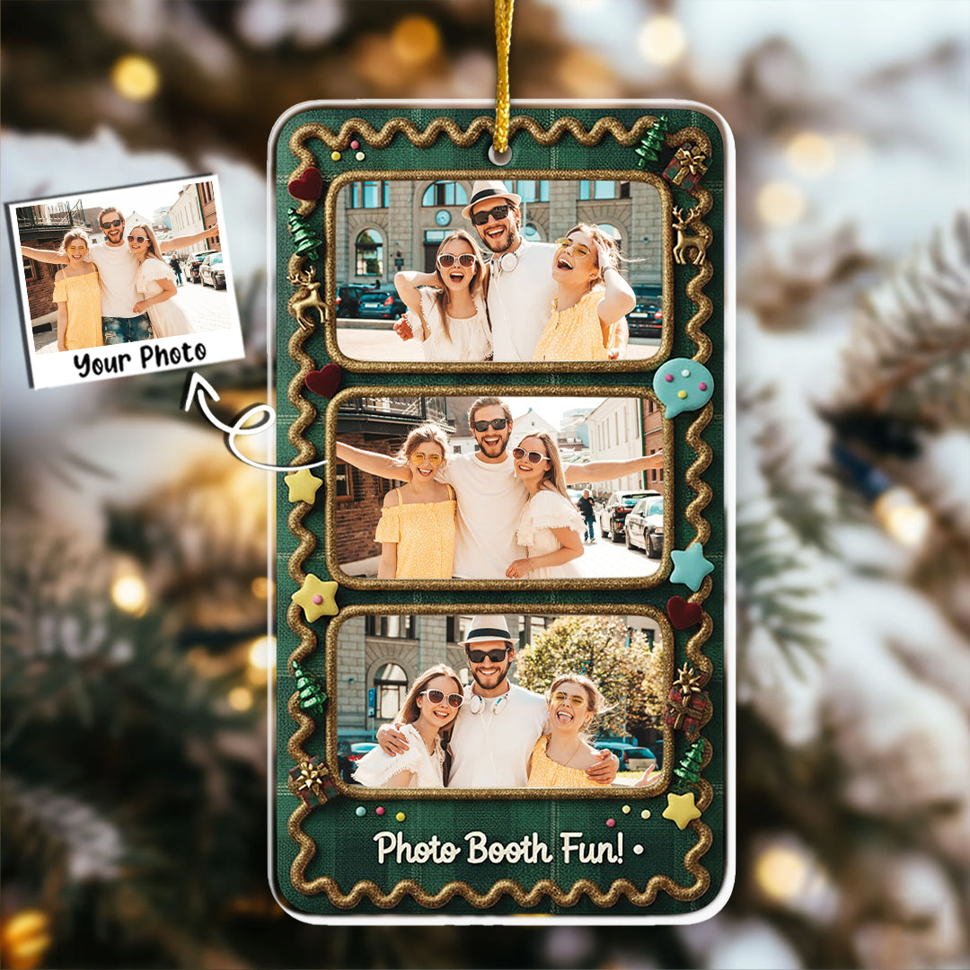 Gingerbread Photo Collage Ornament 2 - Photo Booth Fun Custom Picture Keepsake
