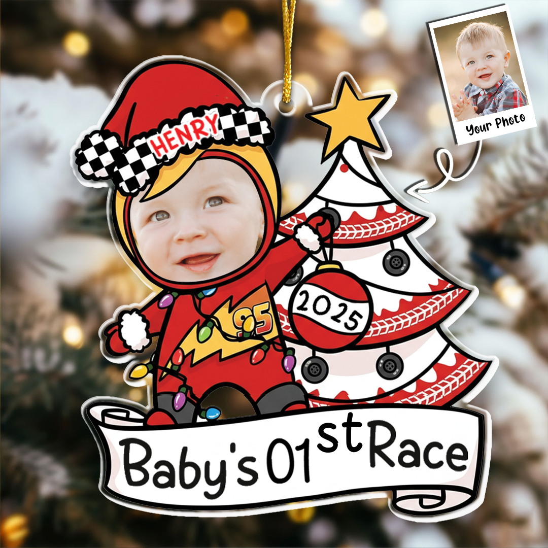 Baby's First Christmas MC Queen - Personalized Acrylic Photo Ornament