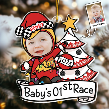 Baby's First Christmas MC Queen - Personalized Acrylic Photo Ornament