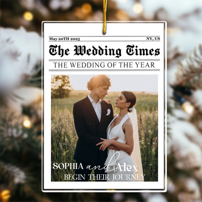 First Christmas Couples Gifts - The Wedding Of The Year - Newlywed Couples - Personalized Acrylic Photo Ornament