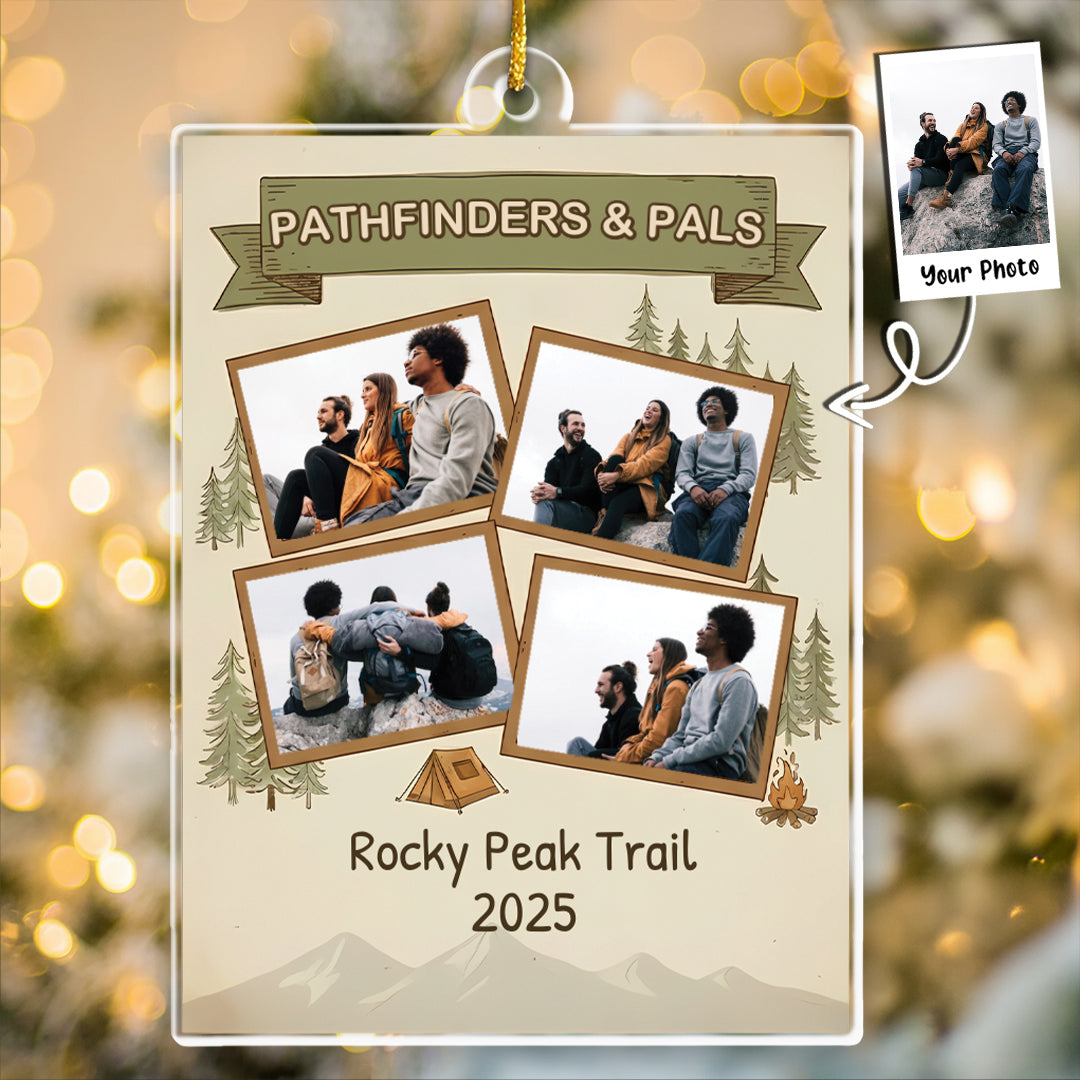 Pathfinders & Pals Personalized Hiking Adventure Ornament - Custom Destination Keepsake