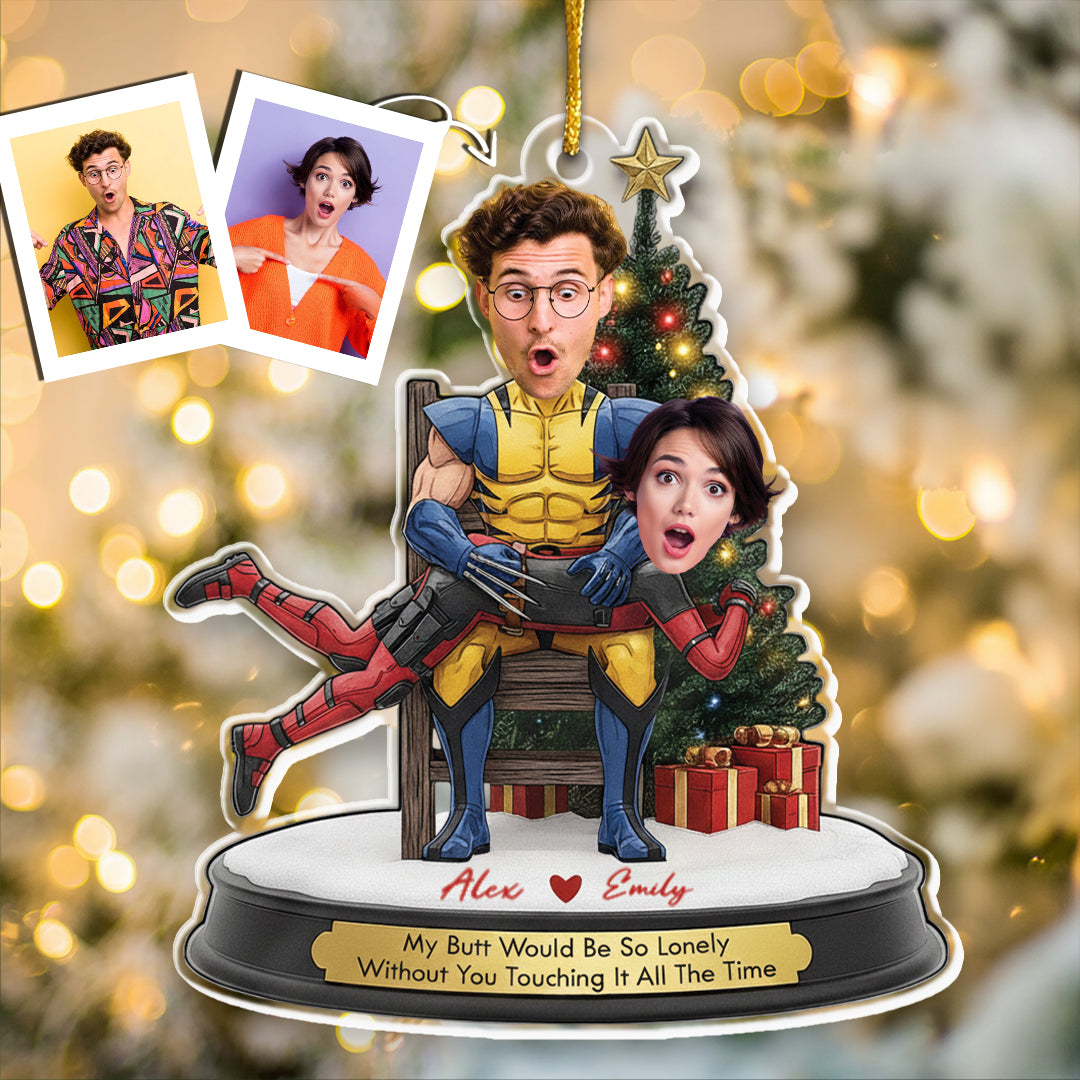 Personalized Double-Sided Acrylic Christmas Photo Ornament For Couples