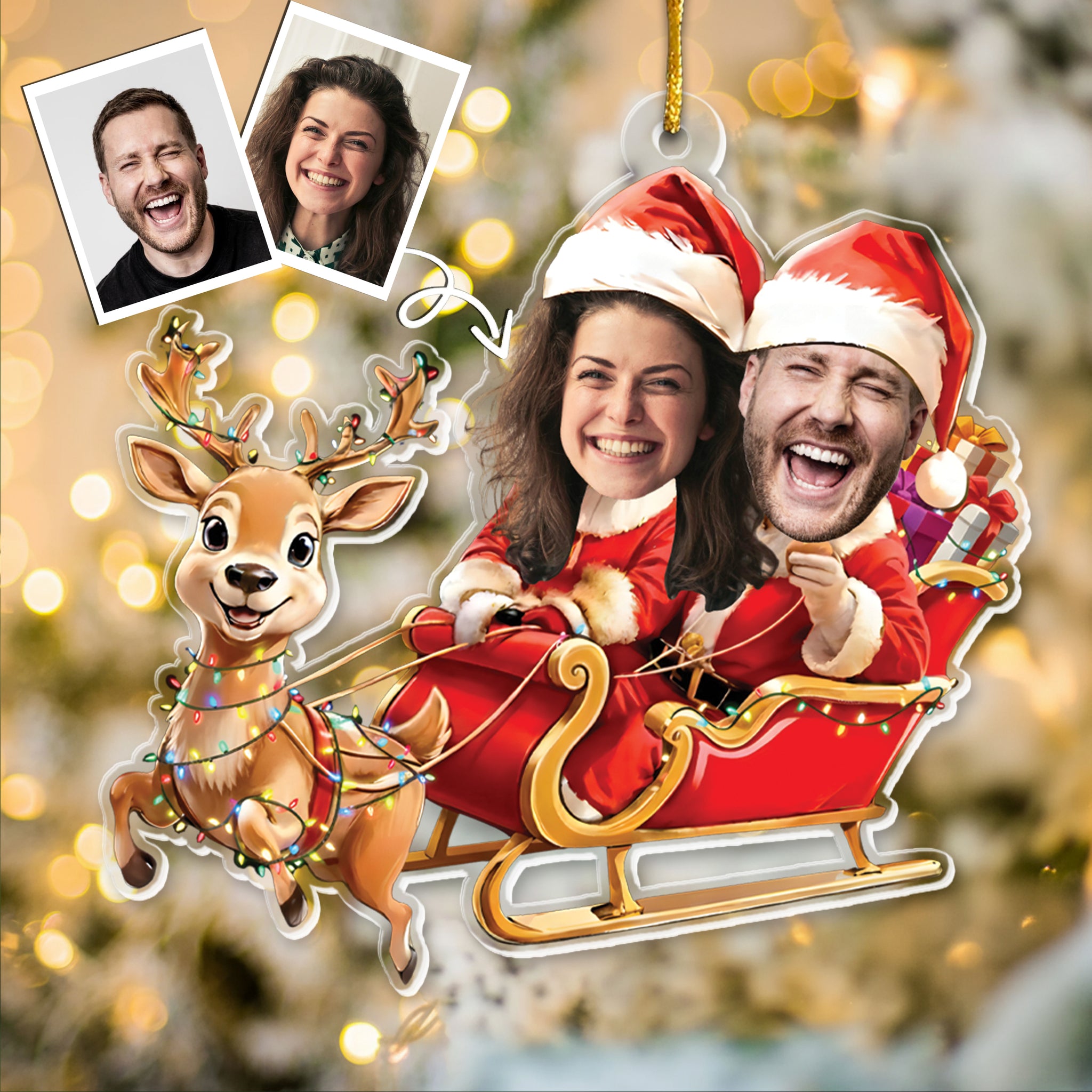 Couple Funny Custom Ornament - Personalized Acrylic Photo Ornament