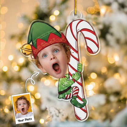 Baby Little Elf - Personalized Acrylic Photo Ornament