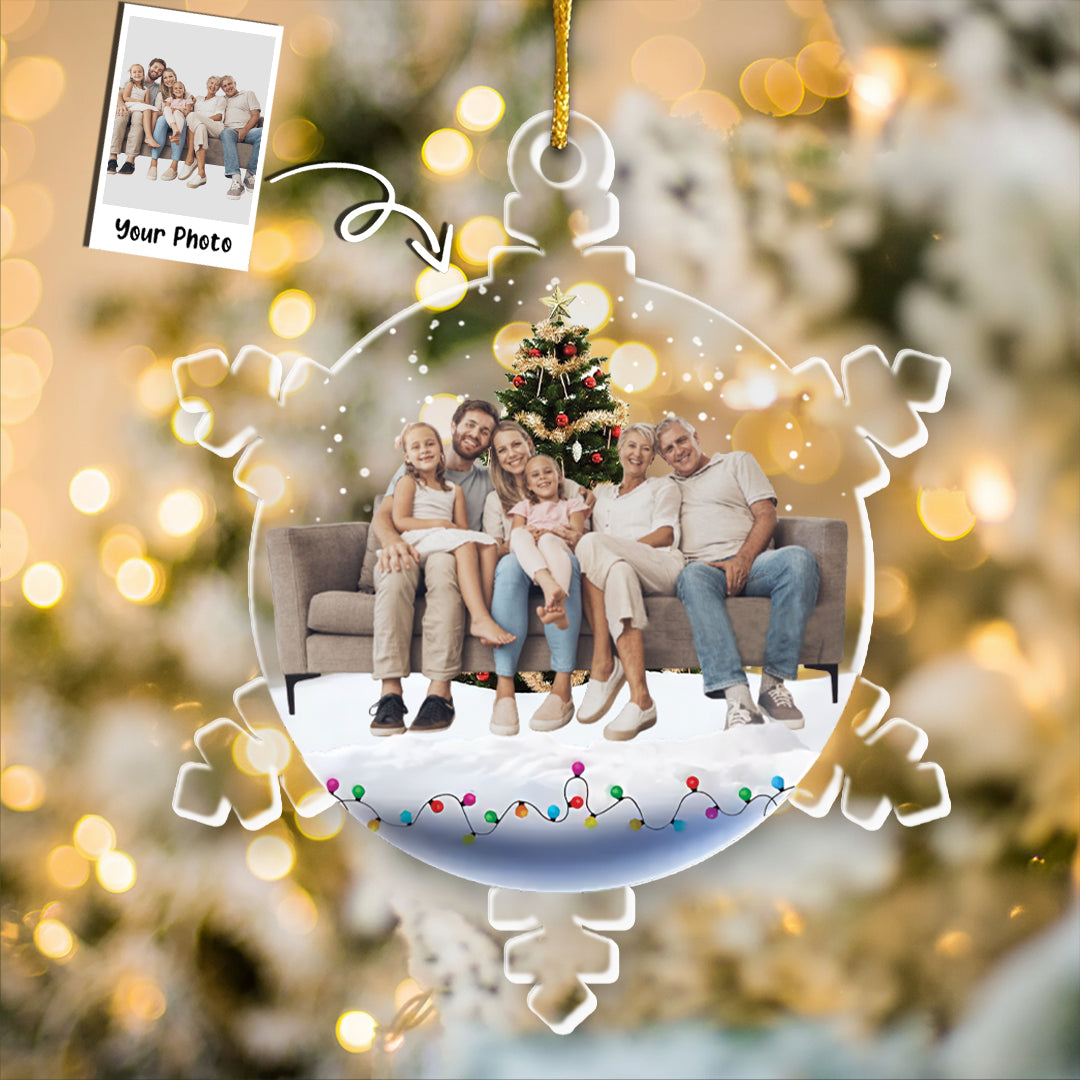 Snowflakes Custom Photo Family, Friends - Personalized Acrylic Photo Ornament