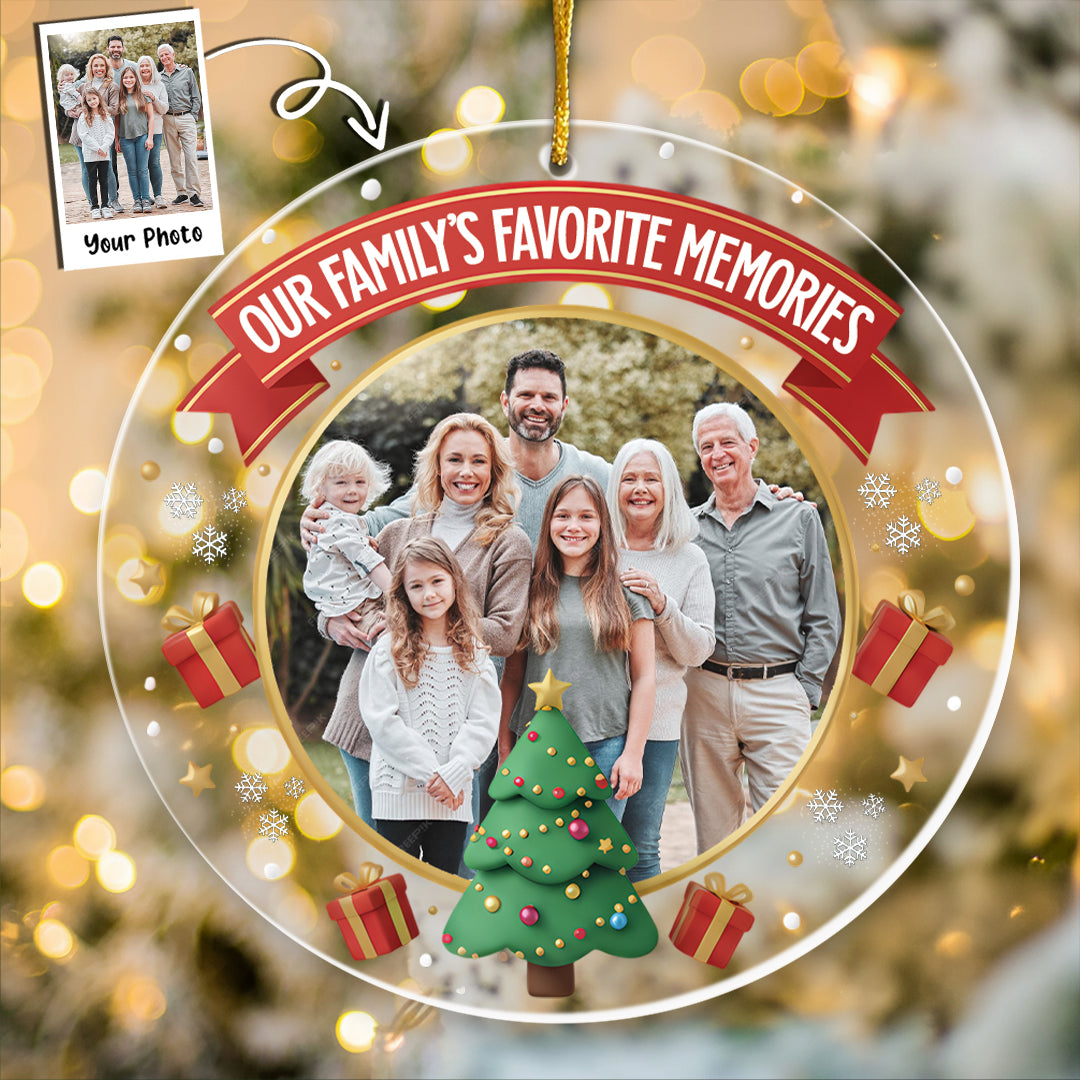 Our Family’s Favorite Memories - Personalized Christmas Tree & Gifts Photo Ornament