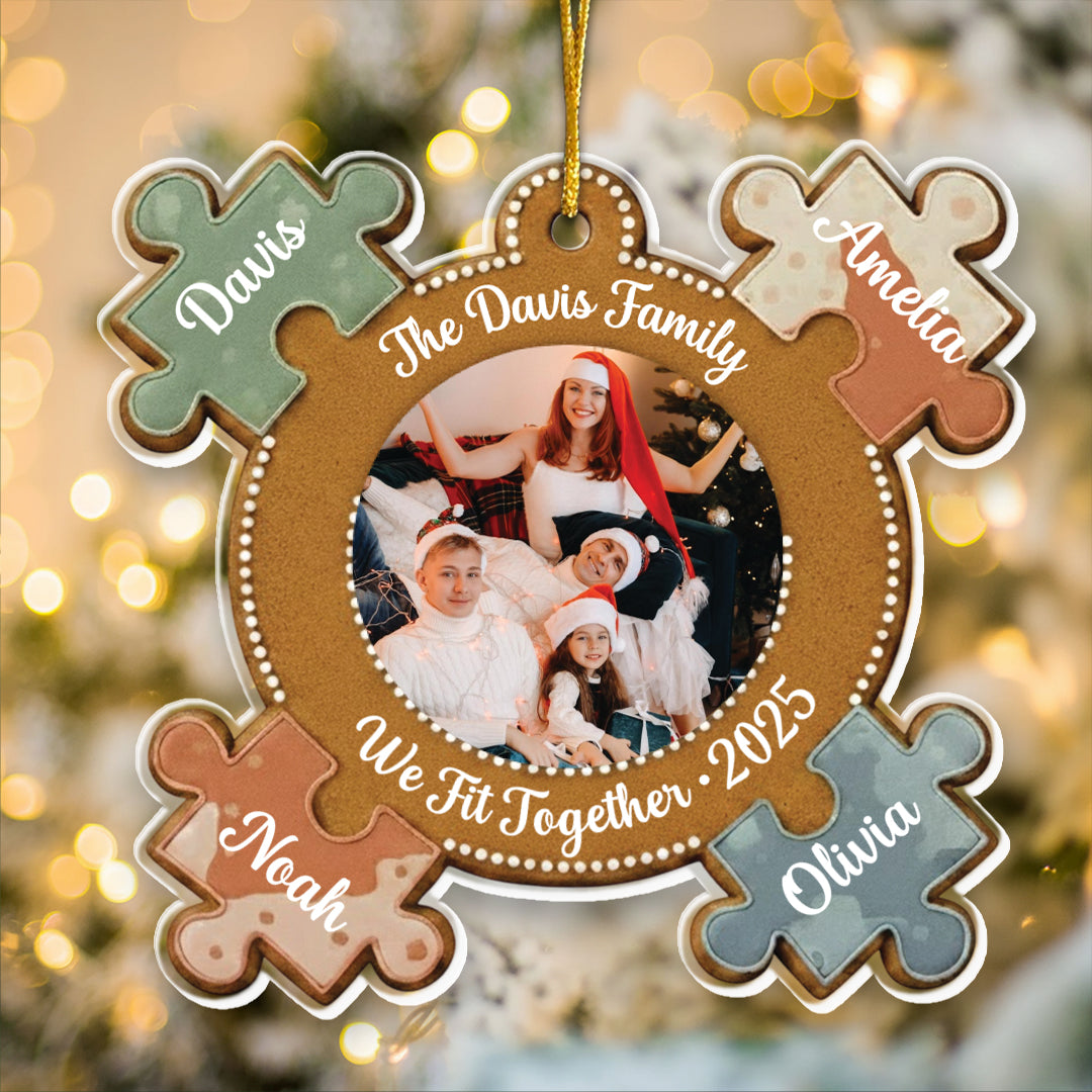 We Fit Together Gingerbread Ornament - Custom Name Keepsake