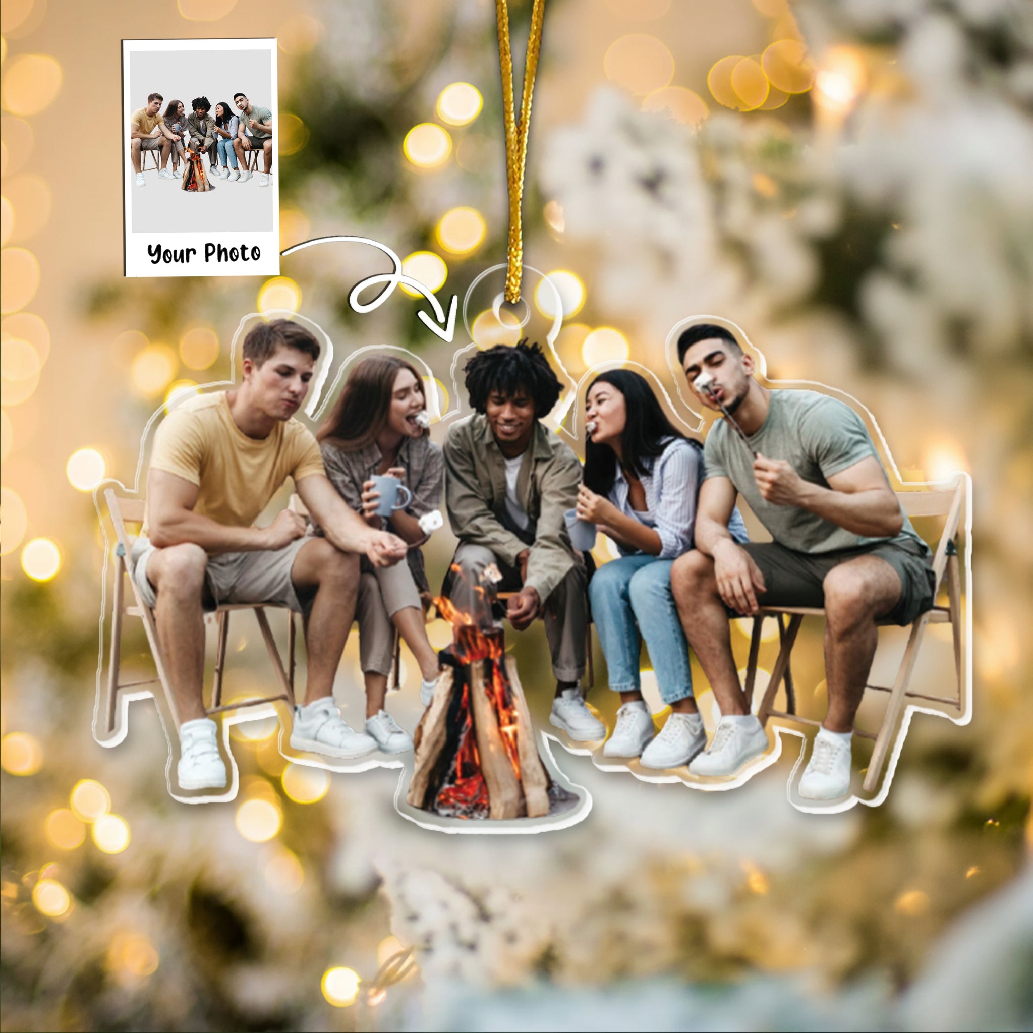 Camping Ornaments - Christmas Ornament Gift For Family & Friends - Personalized Acrylic Photo Ornament