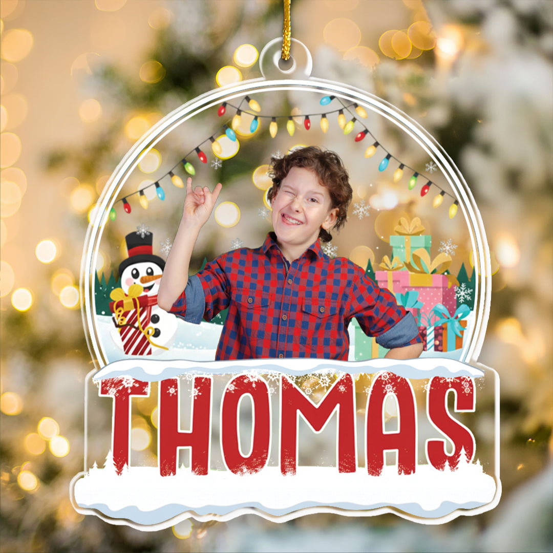 2025 Kids Custom Christmas Names - Personalized Kids Photo Ornament