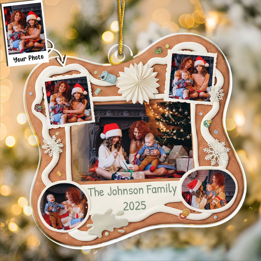 Funny Family Circus Photo Ornament - Personalized Family Photo Collage Ornament