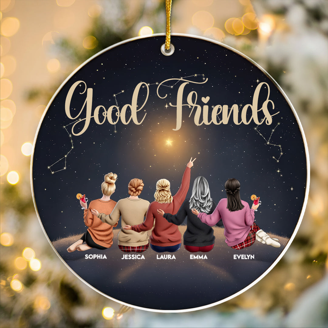 Friends Are The Light In Life - Thank You Gifts For Friends, Sisters - Personalized Acrylic Ornament - Christmas Gift For Friend