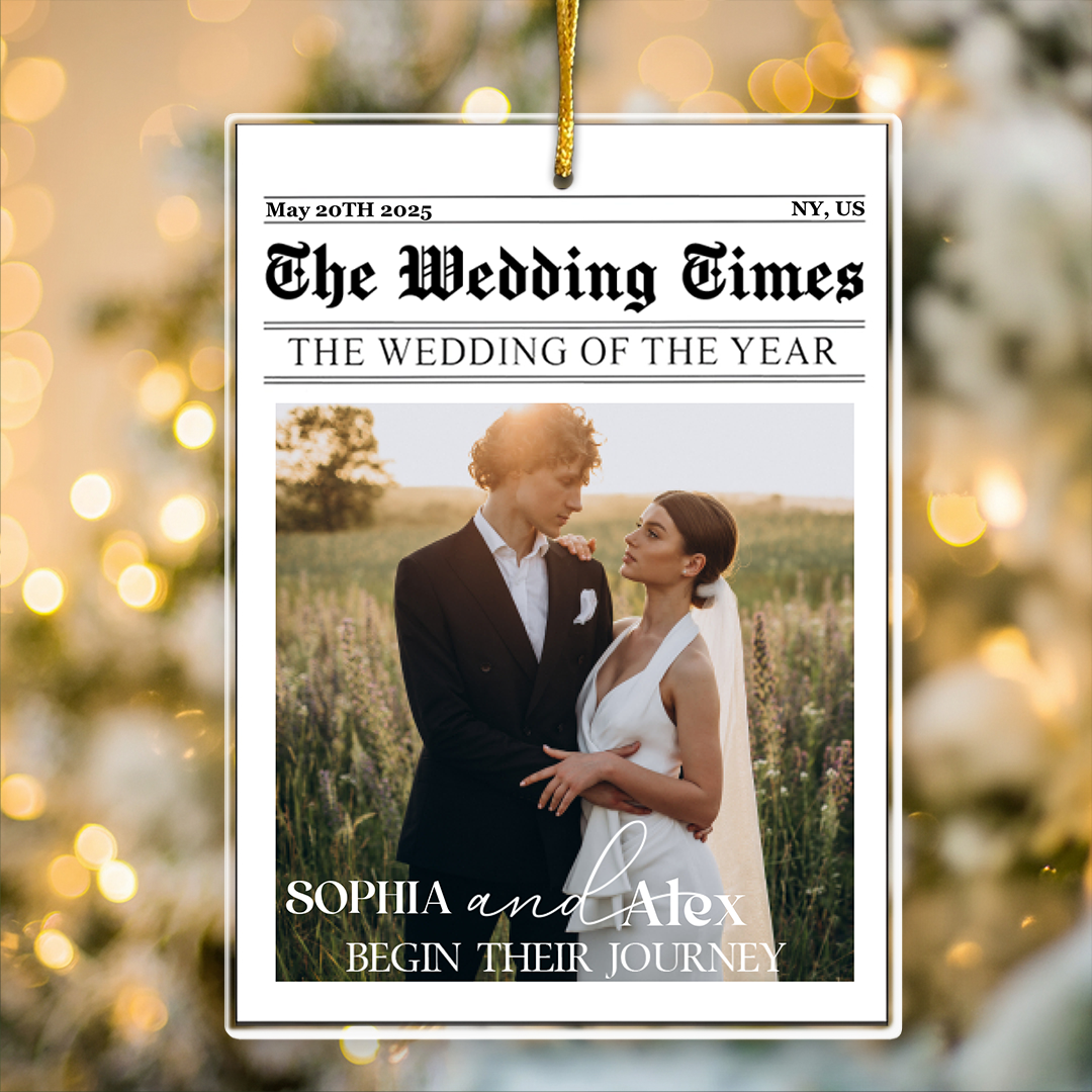 First Christmas Couples Gifts - The Wedding Of The Year - Newlywed Couples - Personalized Acrylic Photo Ornament