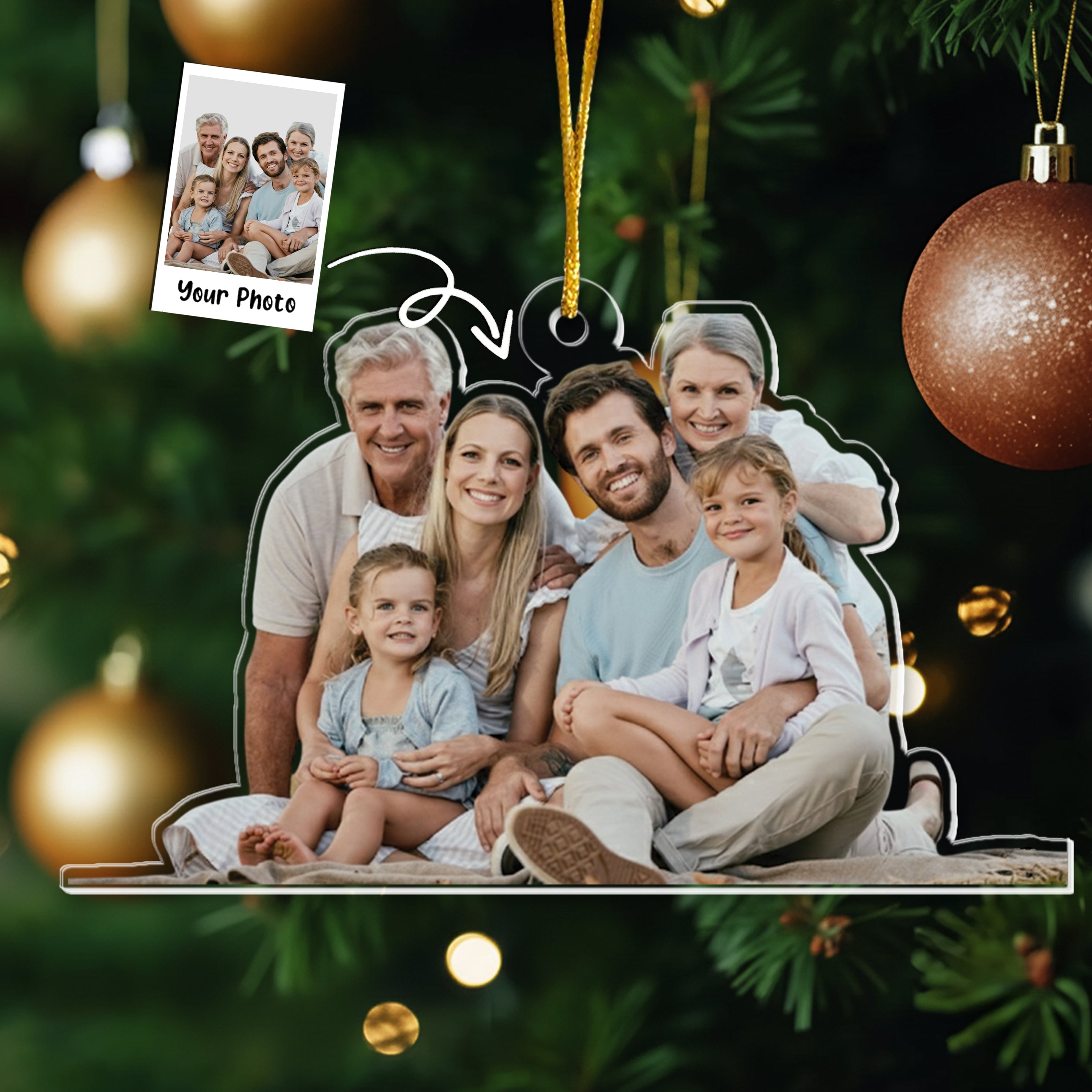 Gift For Grandparents - Personalized Family Photo Ornament