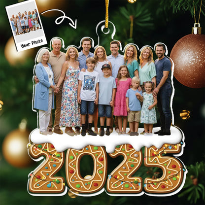 Custom Photo Acrylic Ornament - Personalized Christmas Birthday Gifts For Mom, Dad, Brother, Sister, Kids