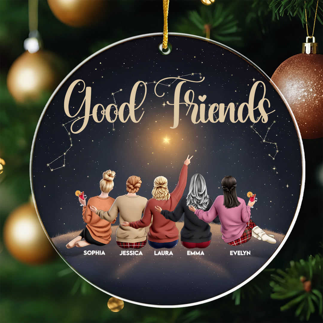 Friends Are The Light In Life - Thank You Gifts For Friends, Sisters - Personalized Acrylic Ornament - Christmas Gift For Friend