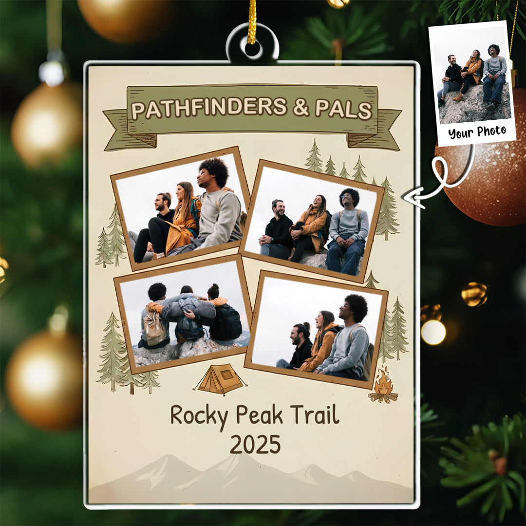 Pathfinders & Pals Personalized Hiking Adventure Ornament - Custom Destination Keepsake