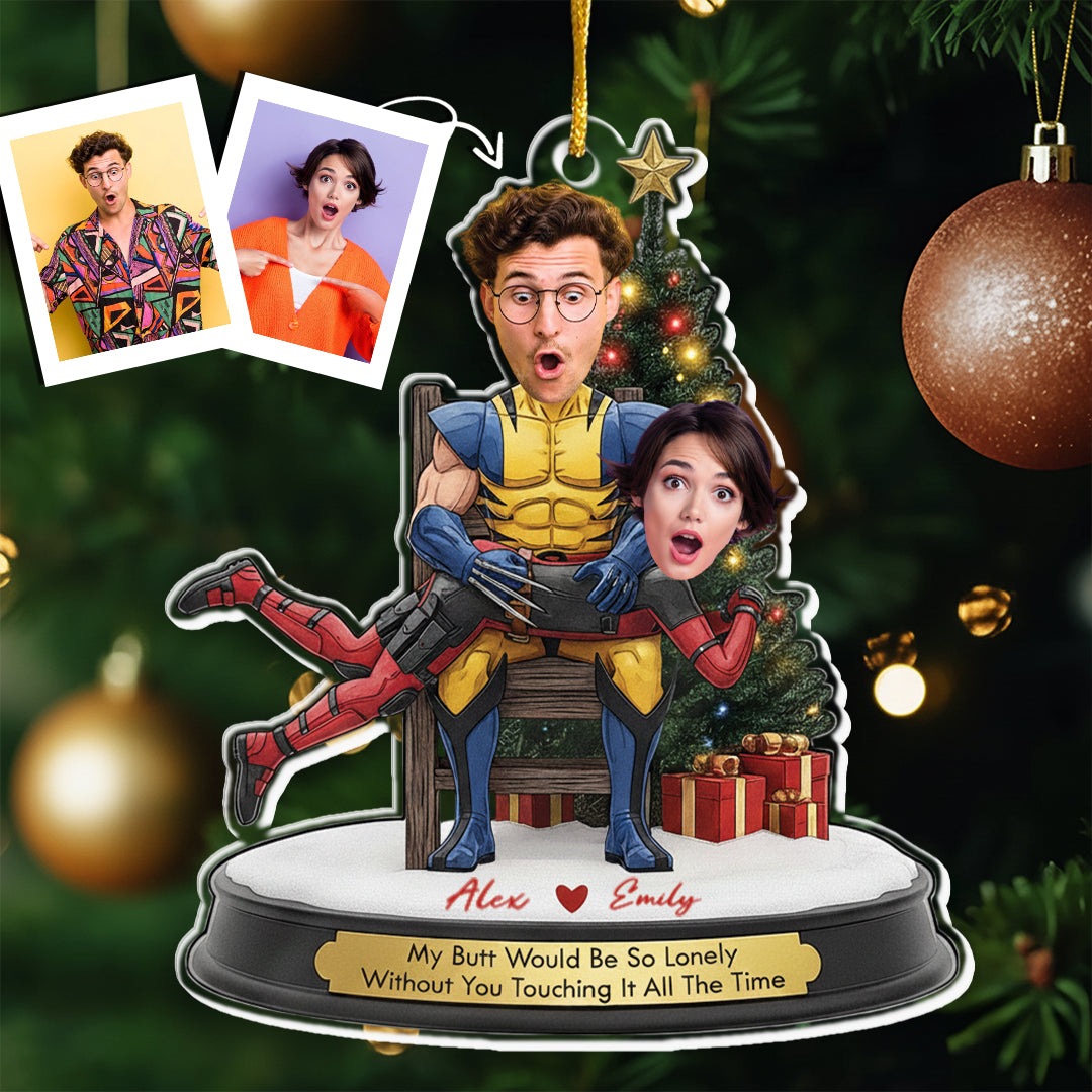 Personalized Double-Sided Acrylic Christmas Photo Ornament For Couples