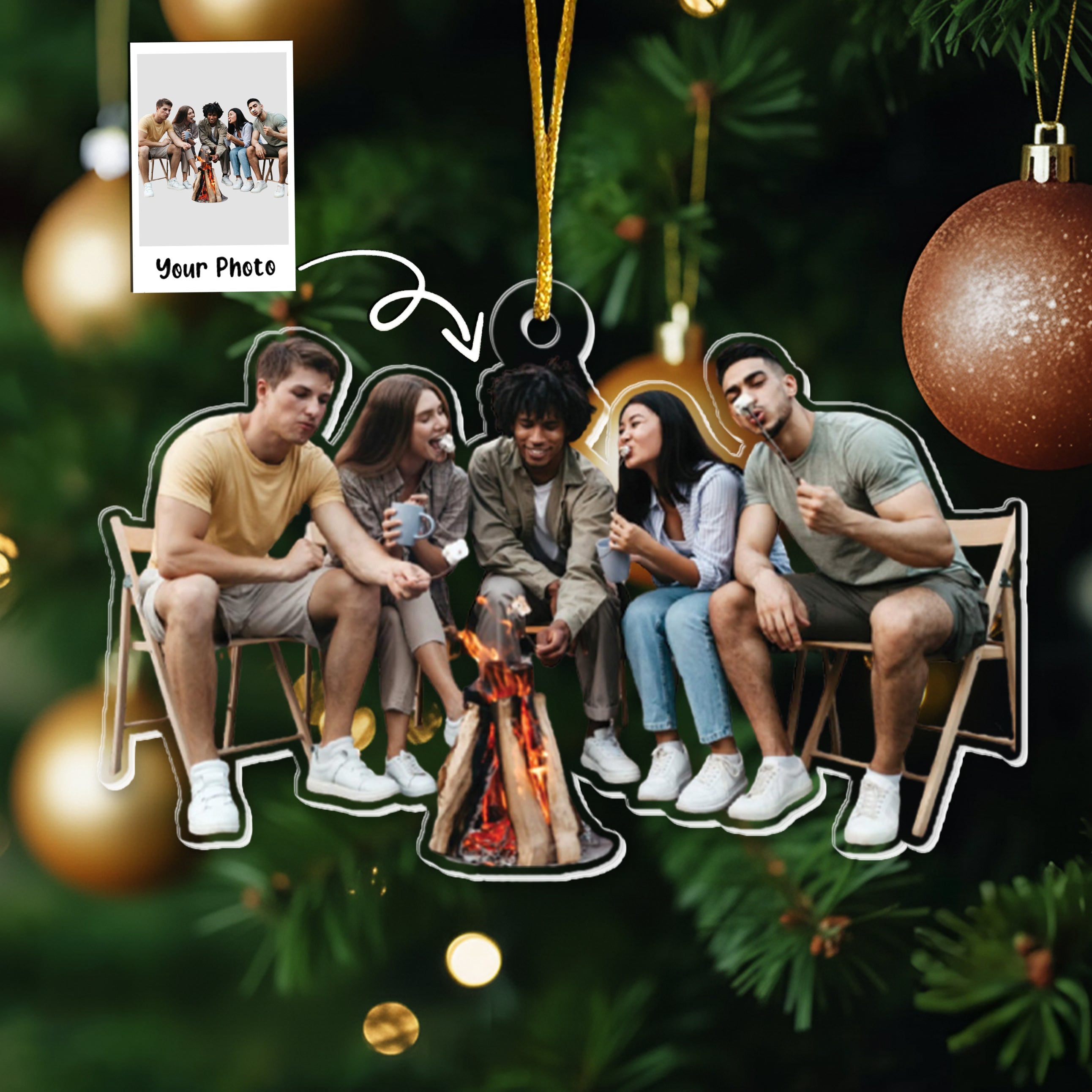 Camping Ornaments - Christmas Ornament Gift For Family & Friends - Personalized Acrylic Photo Ornament