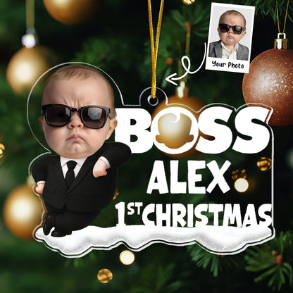 Baby 1st Christmas Cute Baby - Personalized Acrylic Photo Ornament