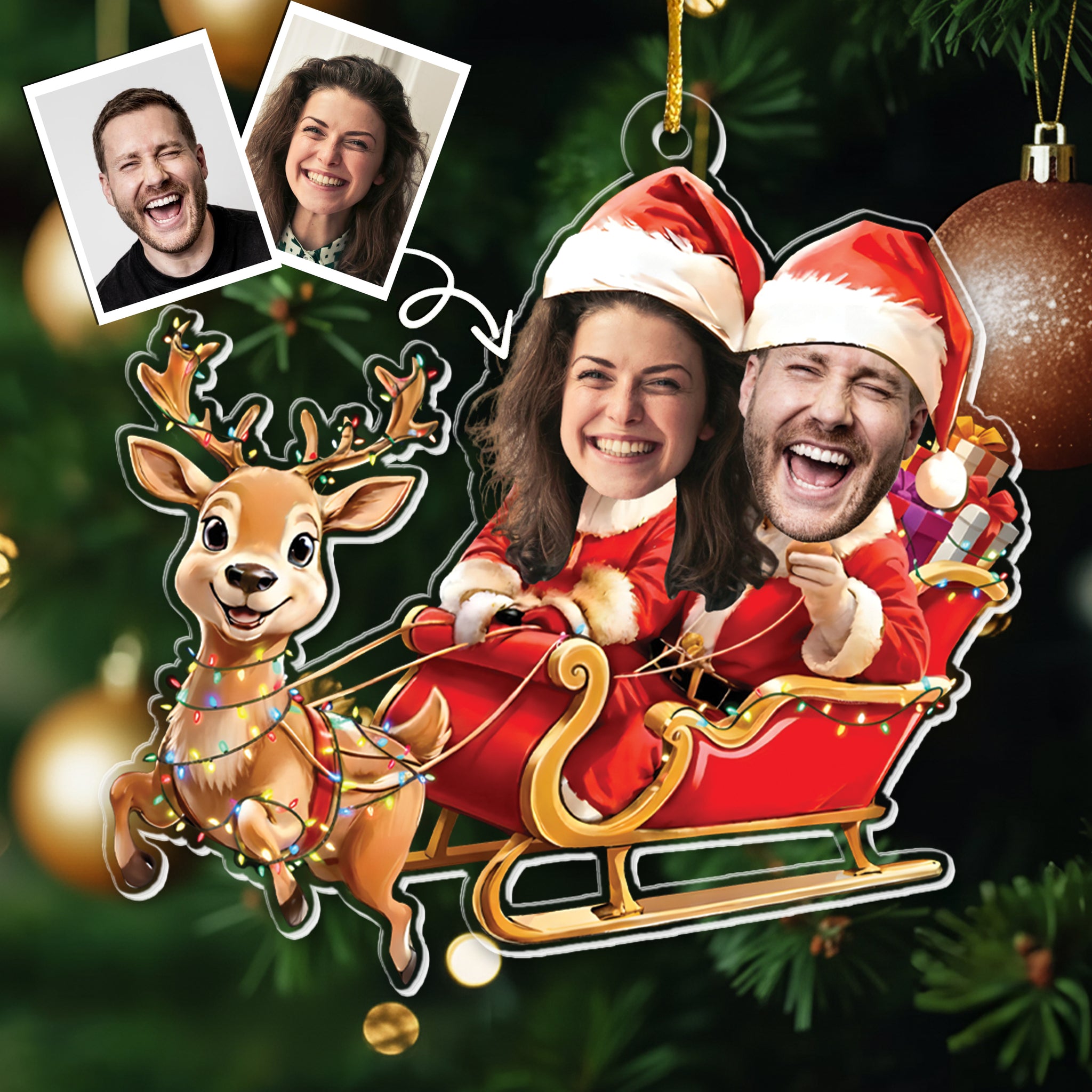 Couple Funny Custom Ornament - Personalized Acrylic Photo Ornament