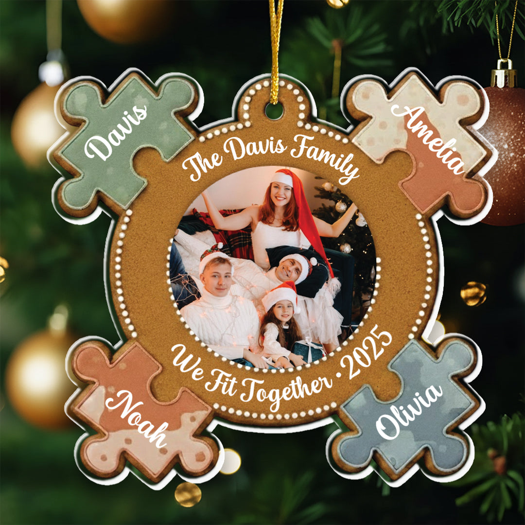 We Fit Together Gingerbread Ornament - Custom Name Keepsake