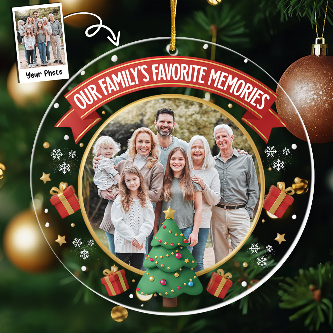 Our Family’s Favorite Memories - Personalized Christmas Tree & Gifts Photo Ornament