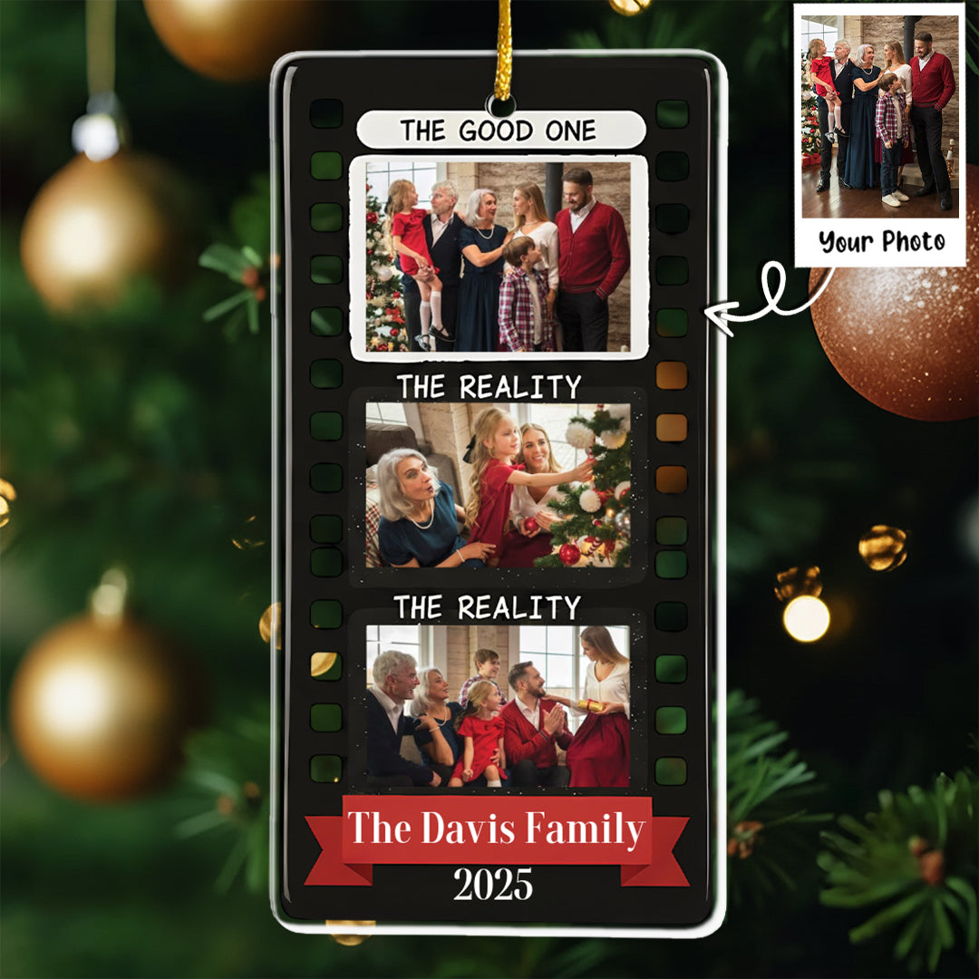 The Good One Vs The Reality Personalized Photo Ornament - Humorous Family Gift 2025