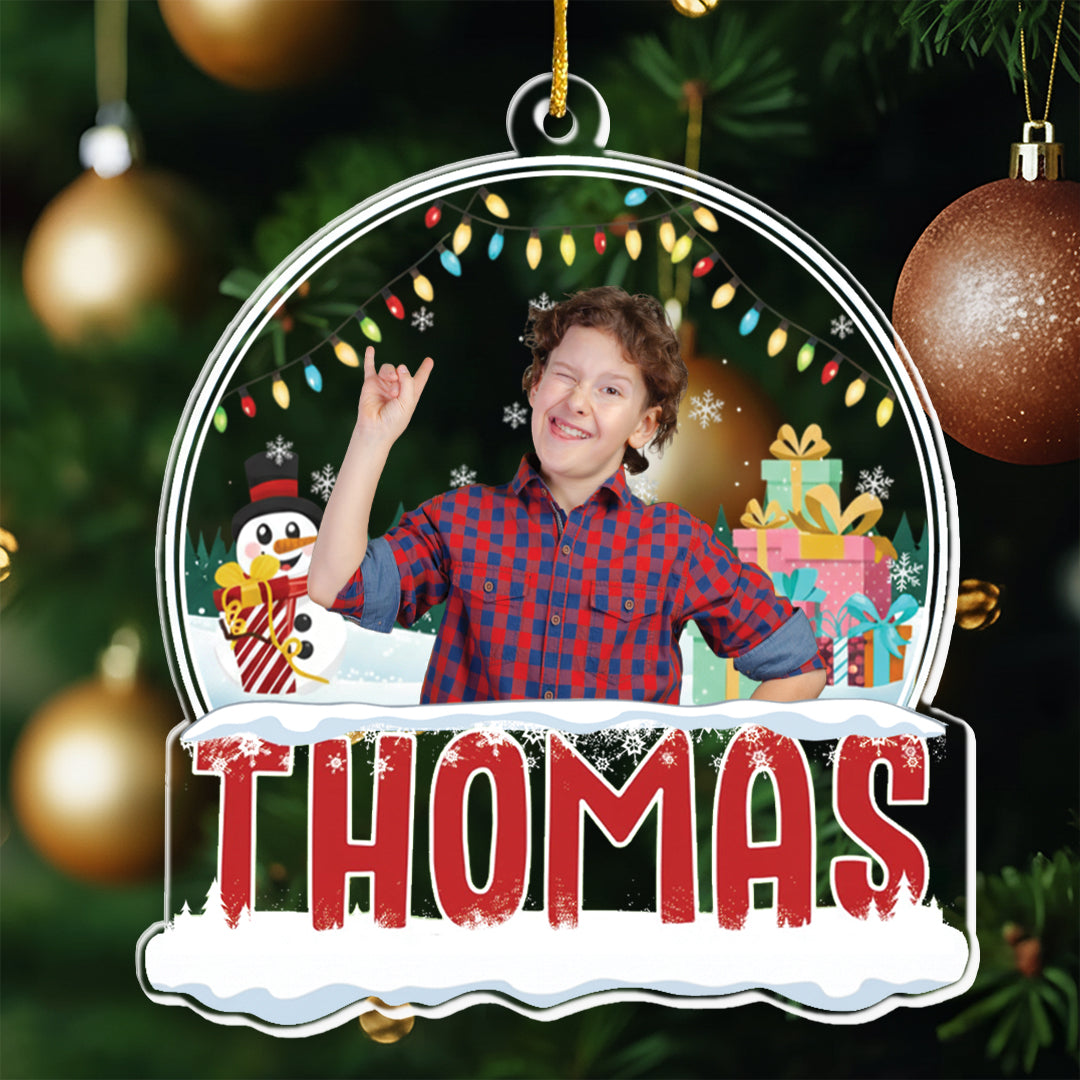 2025 Kids Custom Christmas Names - Personalized Kids Photo Ornament