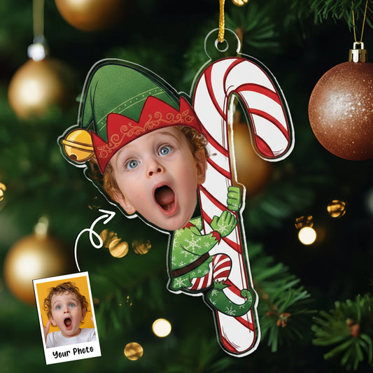 Baby Little Elf - Personalized Acrylic Photo Ornament