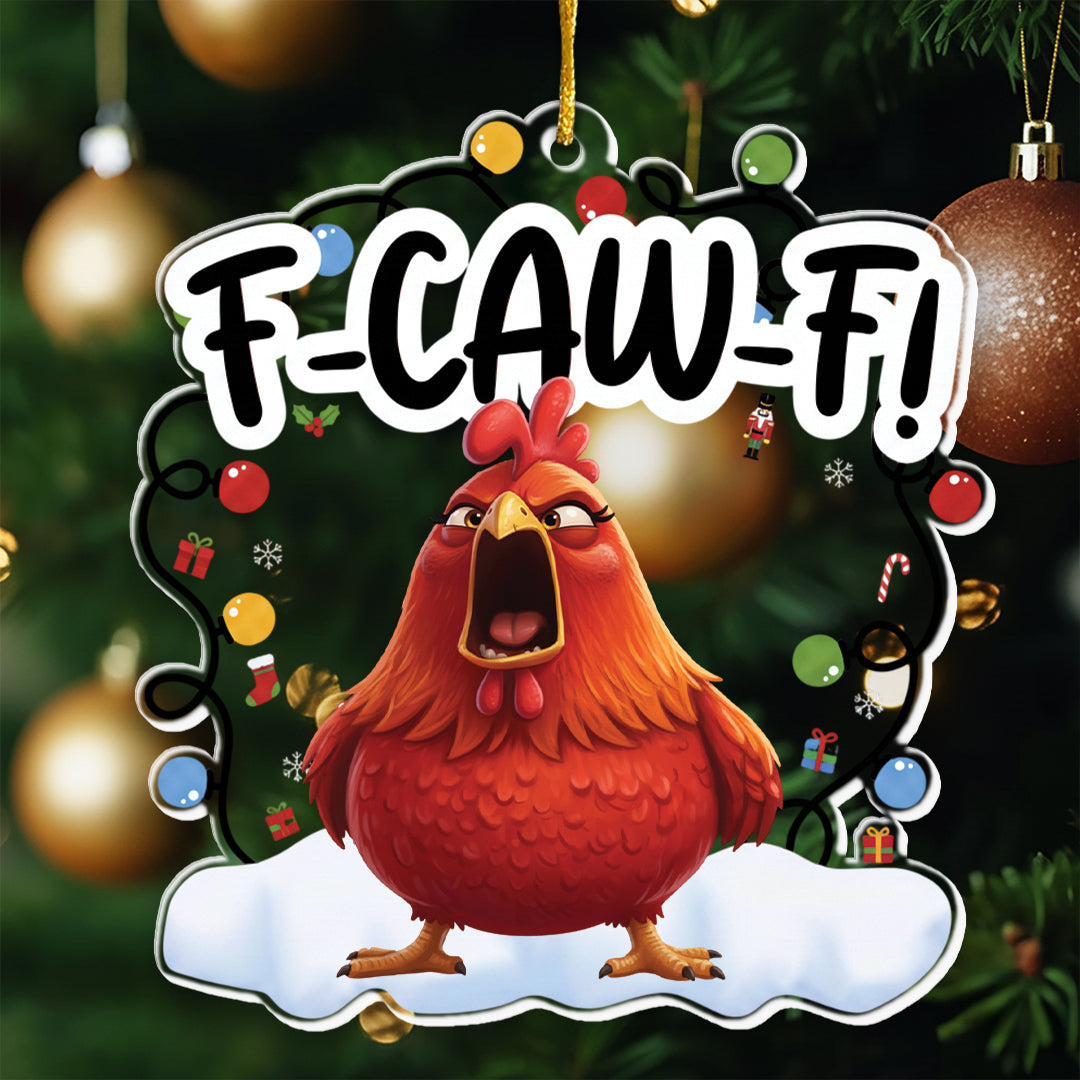F-Caw-F Funny Ornament Exchange Gifts Silly Bulk Gift For Coworkers - Personalized Acrylic Ornament