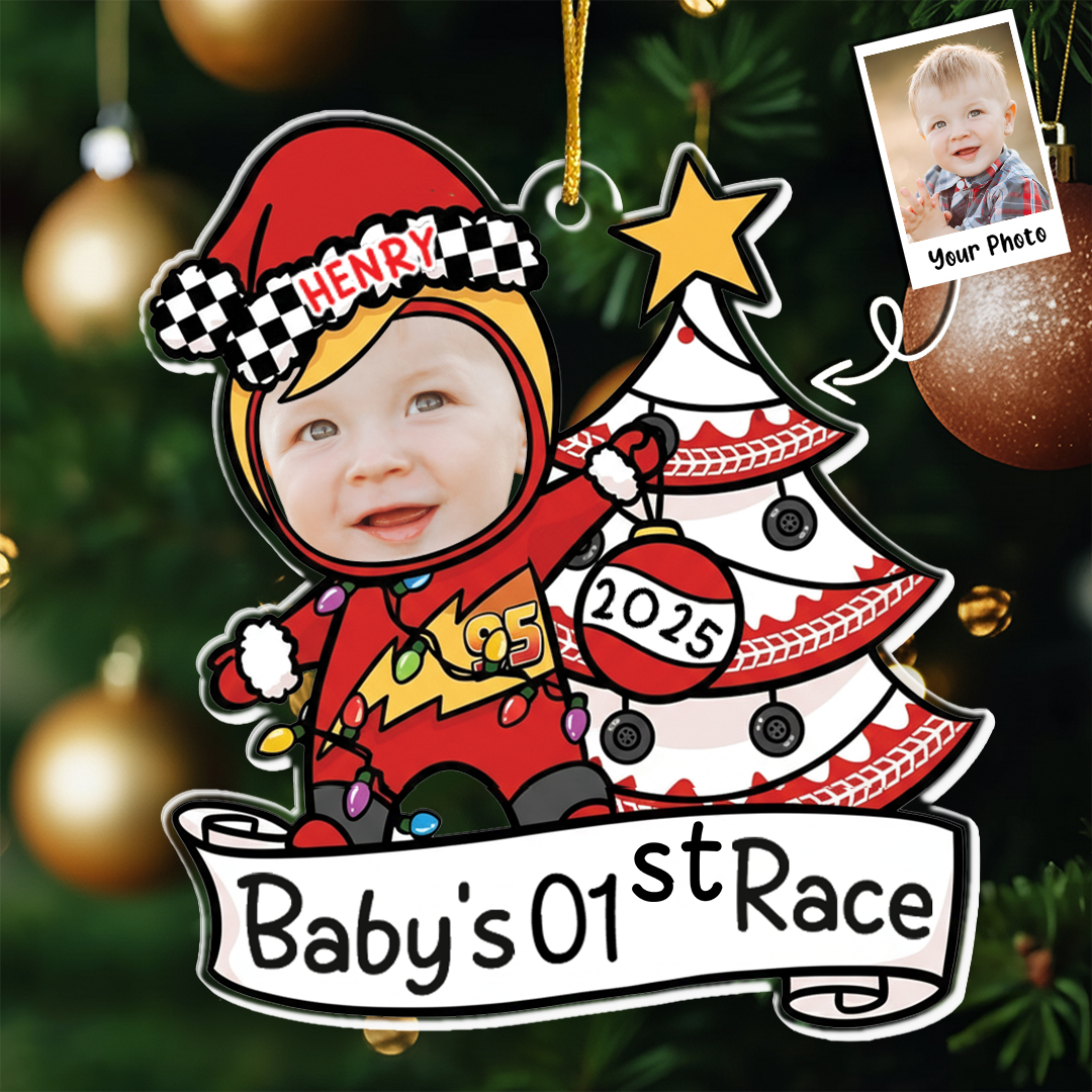 Baby's First Christmas MC Queen - Personalized Acrylic Photo Ornament