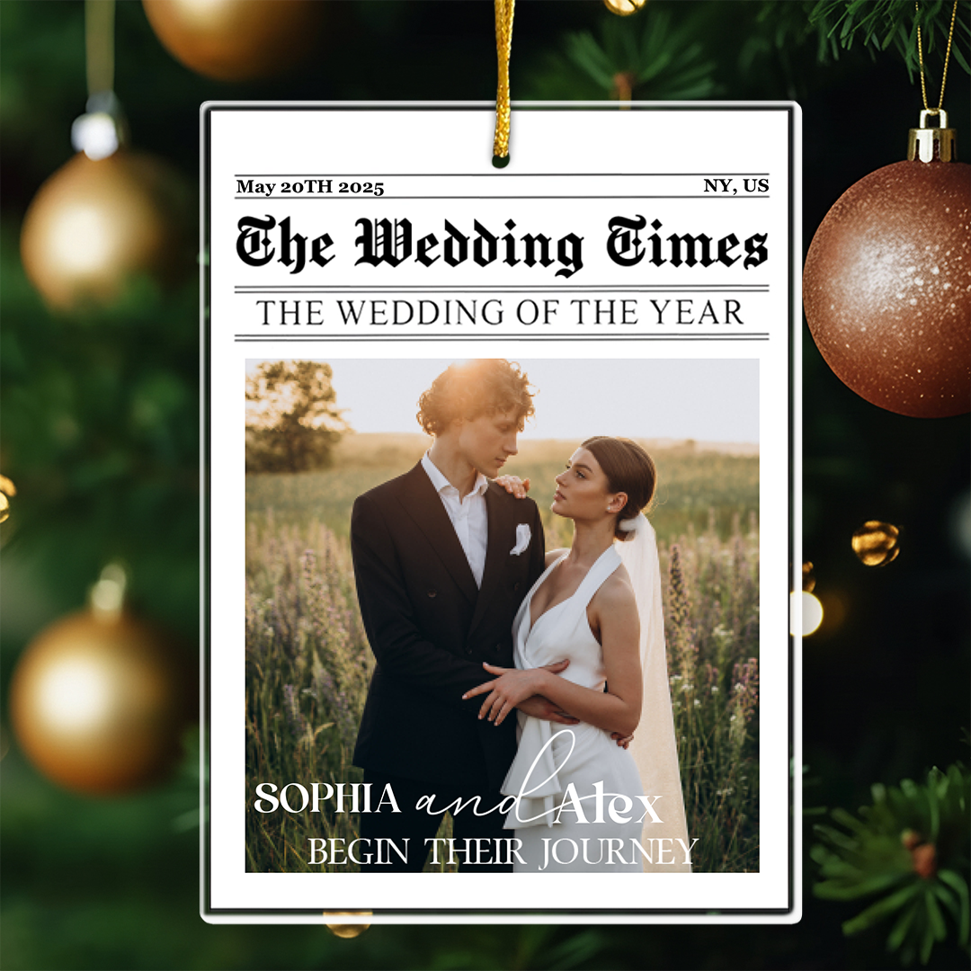 First Christmas Couples Gifts - The Wedding Of The Year - Newlywed Couples - Personalized Acrylic Photo Ornament