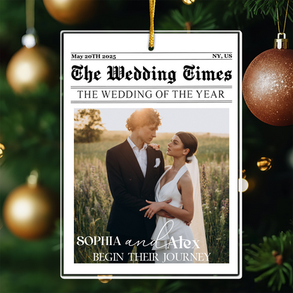First Christmas Couples Gifts - The Wedding Of The Year - Newlywed Couples - Personalized Acrylic Photo Ornament