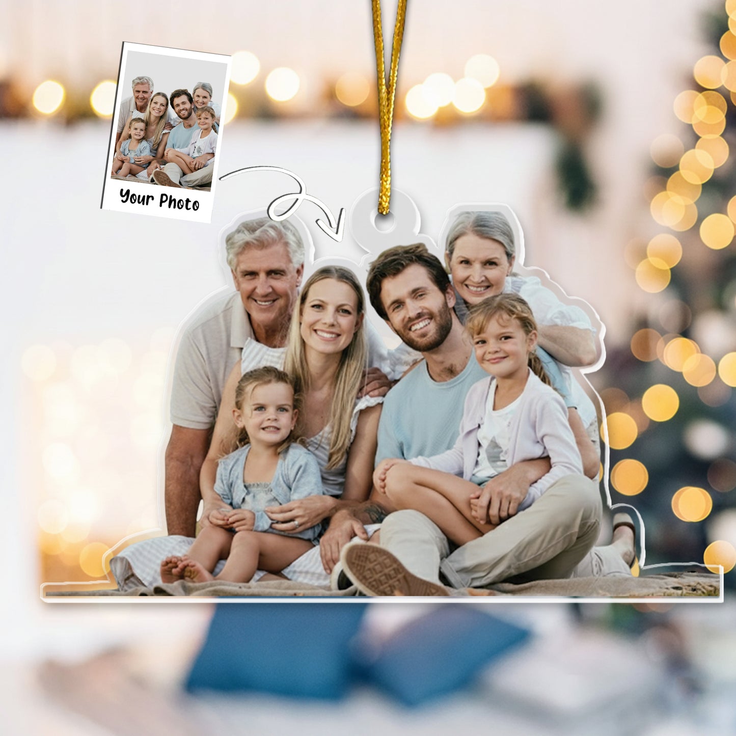 Gift For Grandparents - Personalized Family Photo Ornament