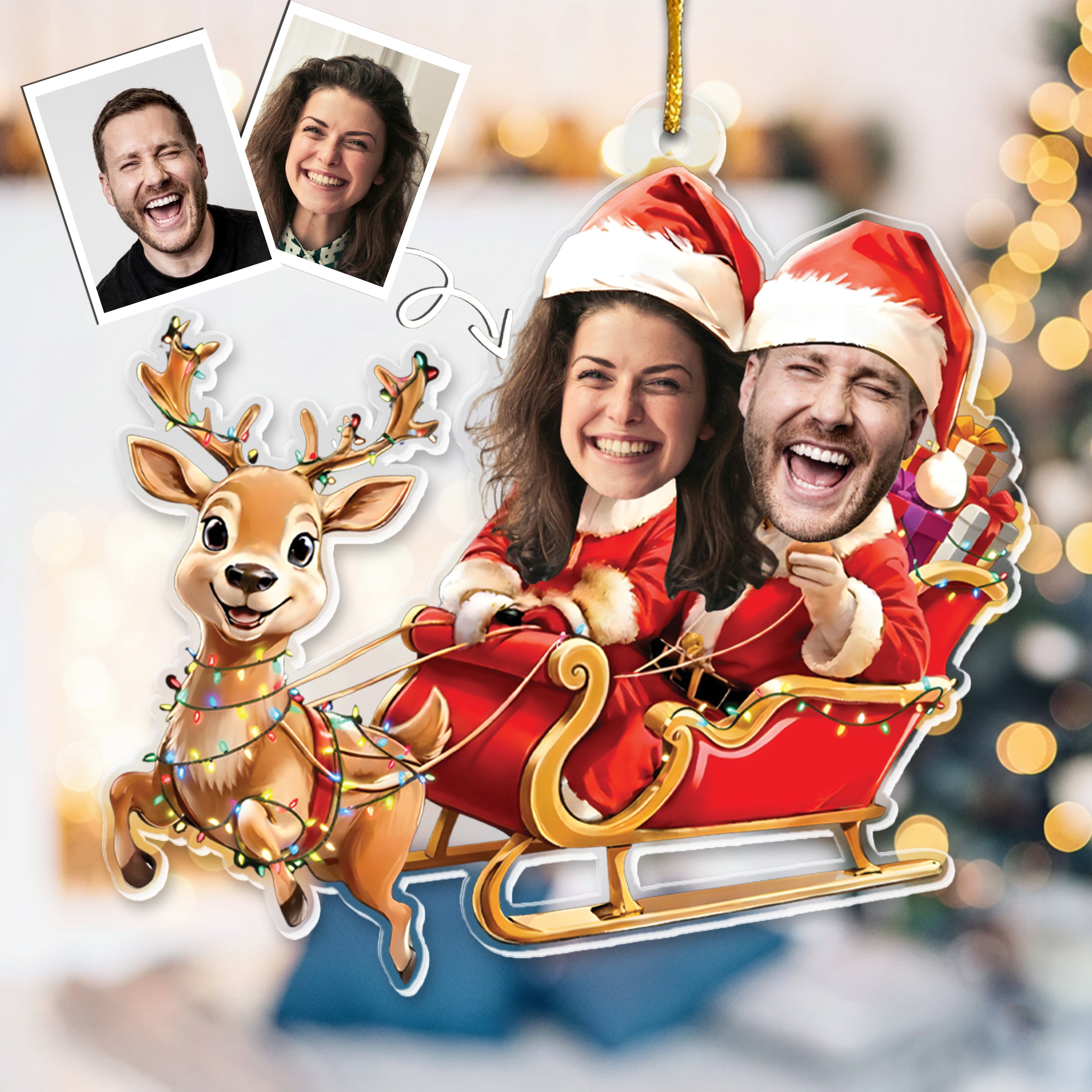Couple Funny Custom Ornament - Personalized Acrylic Photo Ornament