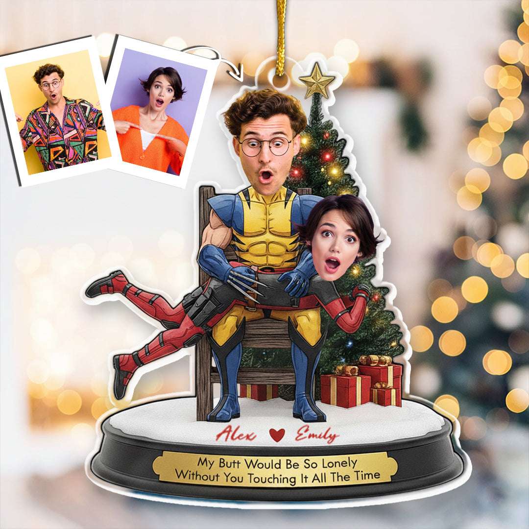 Personalized Double-Sided Acrylic Christmas Photo Ornament For Couples