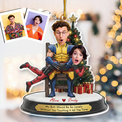 Personalized Double-Sided Acrylic Christmas Photo Ornament For Couples