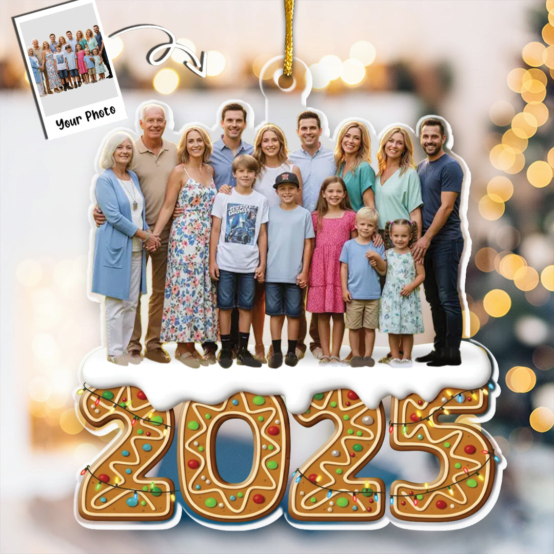 Custom Photo Acrylic Ornament - Personalized Christmas Birthday Gifts For Mom, Dad, Brother, Sister, Kids