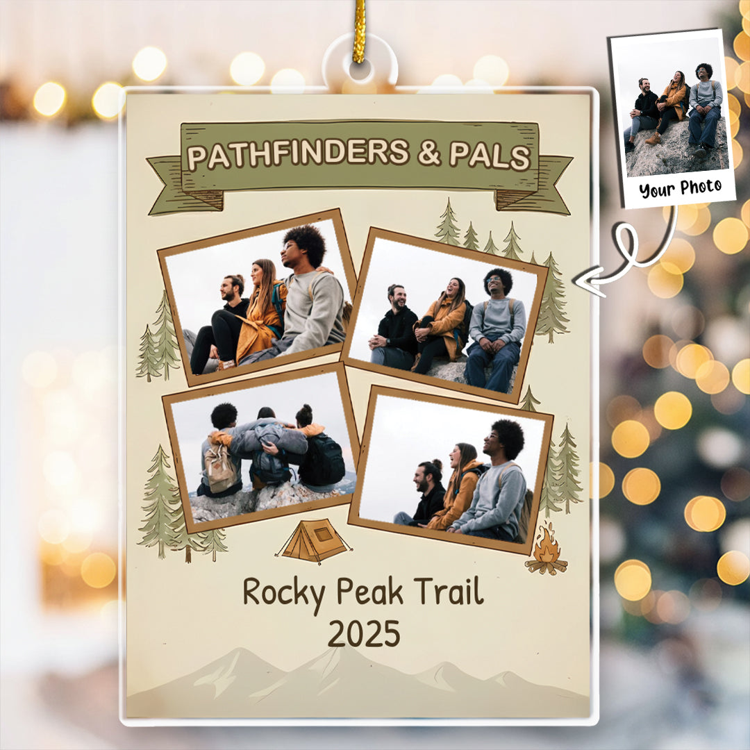 Pathfinders & Pals Personalized Hiking Adventure Ornament - Custom Destination Keepsake