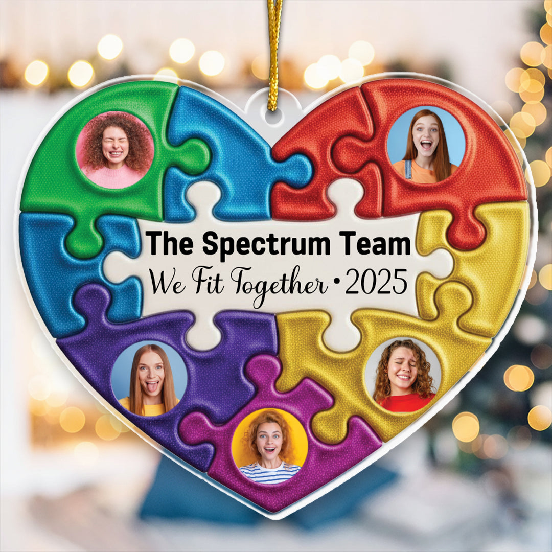 We Fit Together Custom Puzzle Heart Ornament - Team/Family Name Christmas Gift 2025