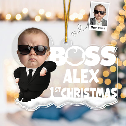 Baby 1st Christmas Cute Baby - Personalized Acrylic Photo Ornament