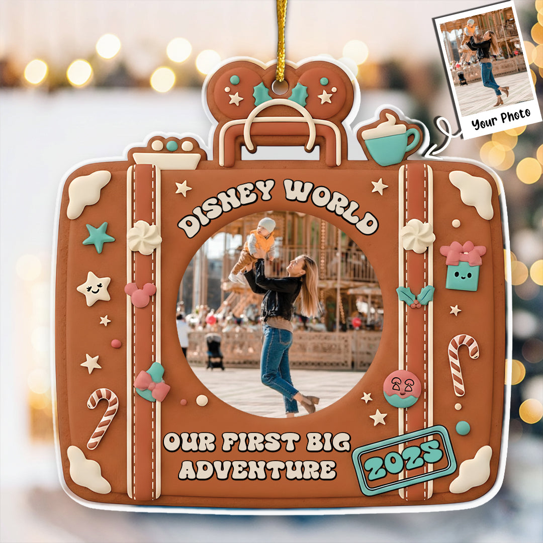 Our First Big Adventure Custom Photo Ornament - Gingerbread Gift
