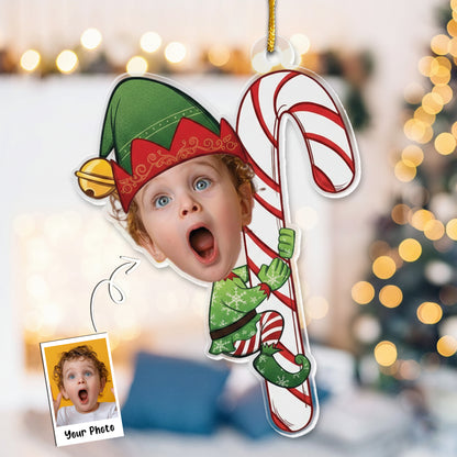 Baby Little Elf - Personalized Acrylic Photo Ornament