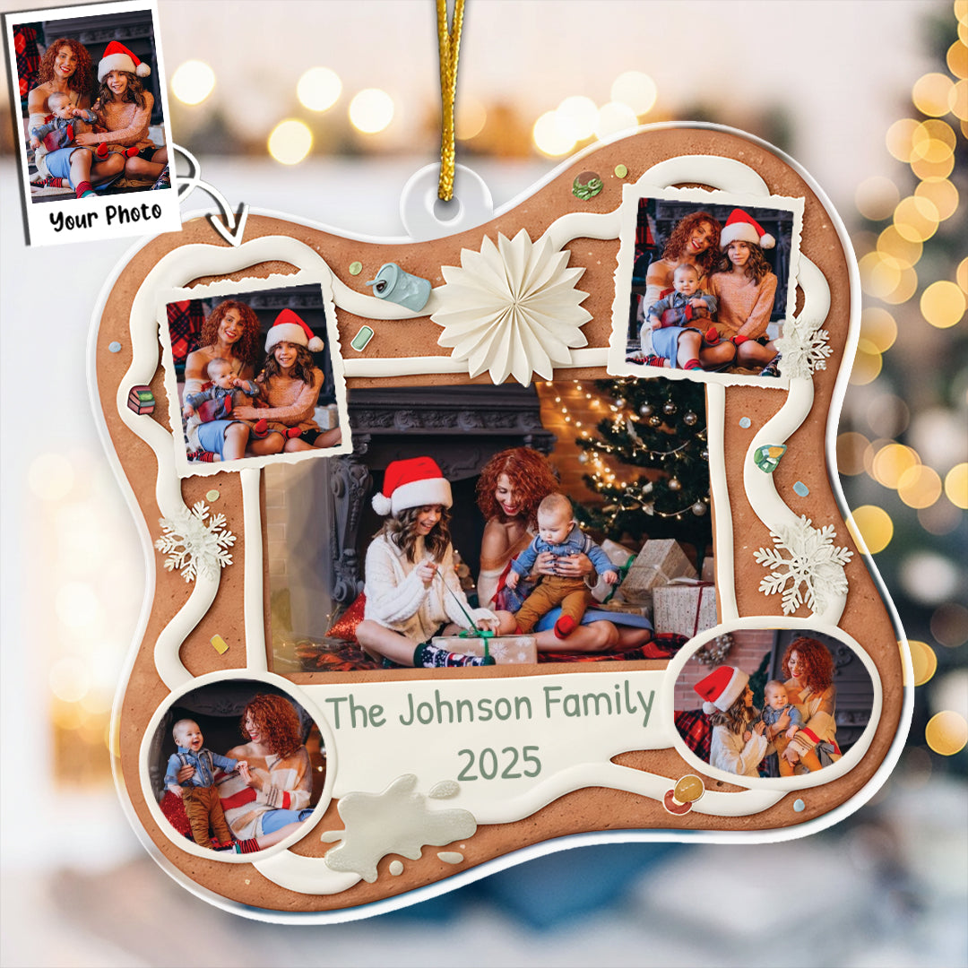 Funny Family Circus Photo Ornament - Personalized Family Photo Collage Ornament