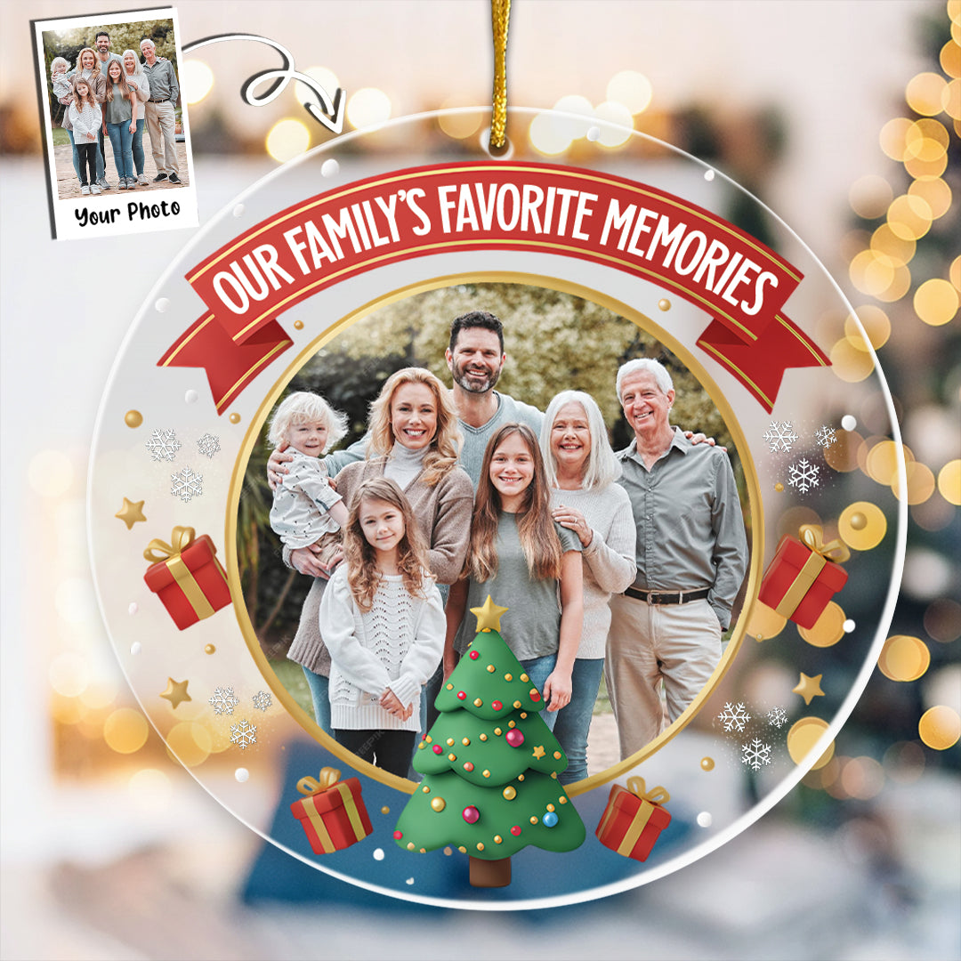 Our Family’s Favorite Memories - Personalized Christmas Tree & Gifts Photo Ornament