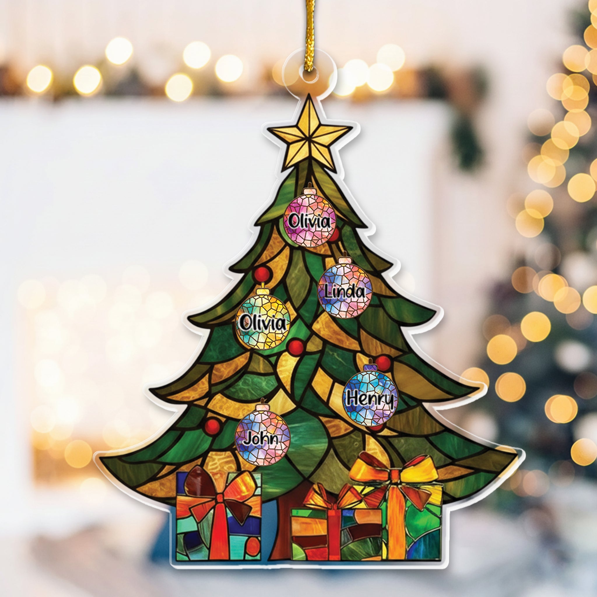 Holiday Family Tree - Personalized Custom Acrylic Ornament